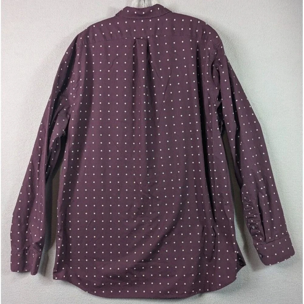 Banana Republic Classic Fit Non Iron Shirt Mens XL Polka Dot Button Down Preppy